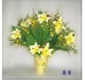黃金百合盆花